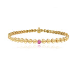 Heart Gemstone Golden Bracelet