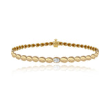 Oval Diamond Golden Bracelet