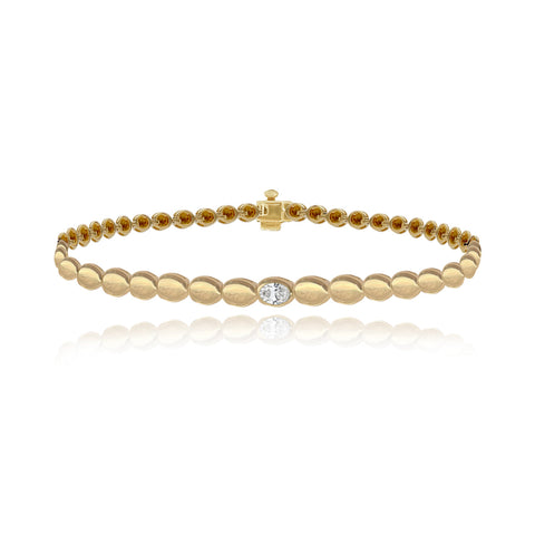 Oval Diamond Golden Bracelet