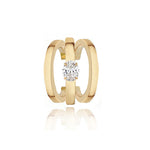 Gold Solitaire Diamond Cuff