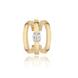 Gold Solitaire Diamond Cuff