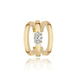 Gold Solitaire Diamond Cuff