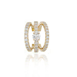 Pave Solitaire Diamond Cuff