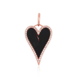 Modern Pave Outline Stone Heart Charm