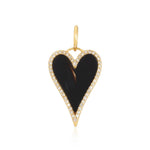 Modern Pave Outline Stone Heart Charm