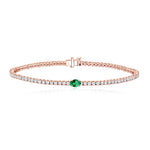 Tennis Bracelet with Small Solitaire Gemstone