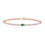 Tennis Bracelet with Small Solitaire Gemstone