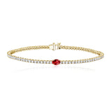 Tennis Bracelet with Small Solitaire Gemstone