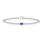 Tennis Bracelet with Small Solitaire Gemstone