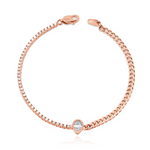 Solitaire Diamond Half Tennis Half Cuban Bracelet