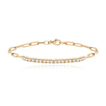 Paperclip Centered Diamond Tennis Bracelet