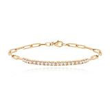 Paperclip Centered Diamond Tennis Bracelet