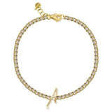 Personalized Gold Initials Diamond Tennis Bracelet