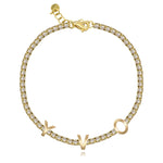 Personalized Gold Initials Diamond Tennis Bracelet