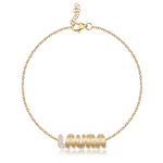 Pave Initial Gold Name Bracelet