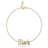 Pave Initial Gold Name Bracelet