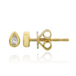 Petite Pear Bezel Diamond Stud