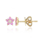 Petite Gemstone Flower Stud