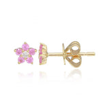 Petite Gemstone Flower Stud