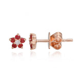 Petite Gemstone Flower Stud