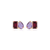 Petite Two-Gemstones Earrings