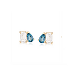 Petite Two-Gemstones Earrings