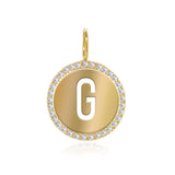 Cutout Initial Diamonds Pave Disc Charm