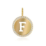 Cutout Initial Diamonds Pave Disc Charm