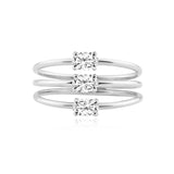 Three Row Oval Diamond Ring