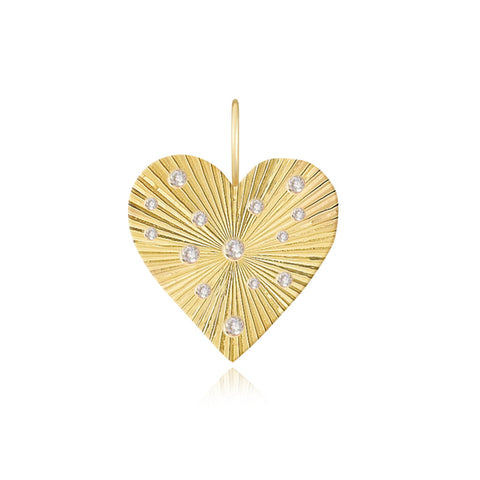 Scattered Fluted Heart Charm