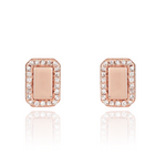 Golden Emerald Cut Diamond Earrings