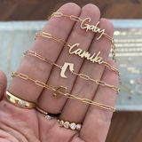 Cutout Name Paperclip Bracelet