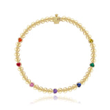 Heart Gemstone Golden Bracelet