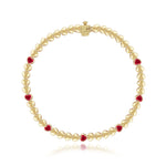 Heart Gemstone Golden Bracelet