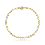 Seven Oval Diamond Golden Bracelet