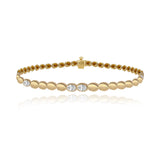 Seven Oval Diamond Golden Bracelet