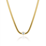 Solitaire Diamond Snake Necklace