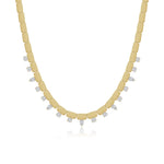 Spike Golden Tennis Necklace