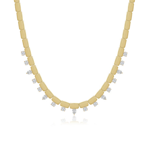 Spike Golden Tennis Necklace