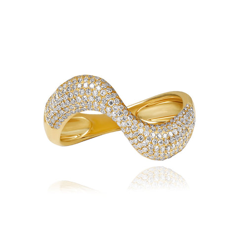 Stackable Dome Pave Wave Ring