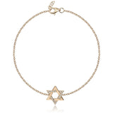 Star of David Half Gold and Half Pave Bracelet