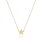 Striped Star Center Diamond Necklace