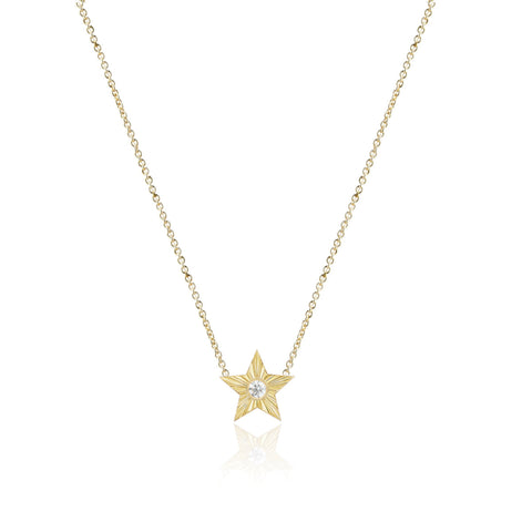 Striped Star Center Diamond Necklace