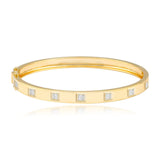 Thick Diamond Baguette Bangle