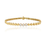 Heart Diamond Golden Tennis Bracelet