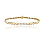 Oval Diamond Golden Bracelet