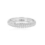 Three-Row Diamond Dome Ring