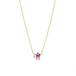 Three Small Multishape Diamond and Gemstones Necklace