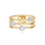 Three Row Solitaire Diamond Ring