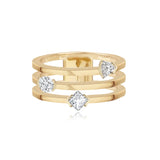 Three Row Solitaire Diamond Ring